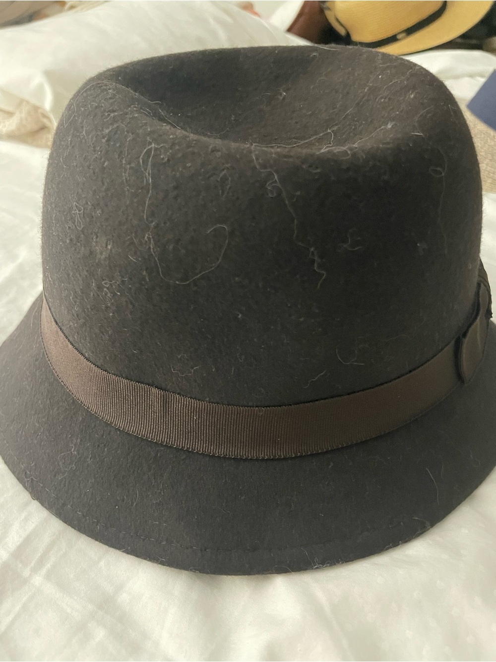 croft & barrow Brown Wool Felt hat with Grosgrain Band